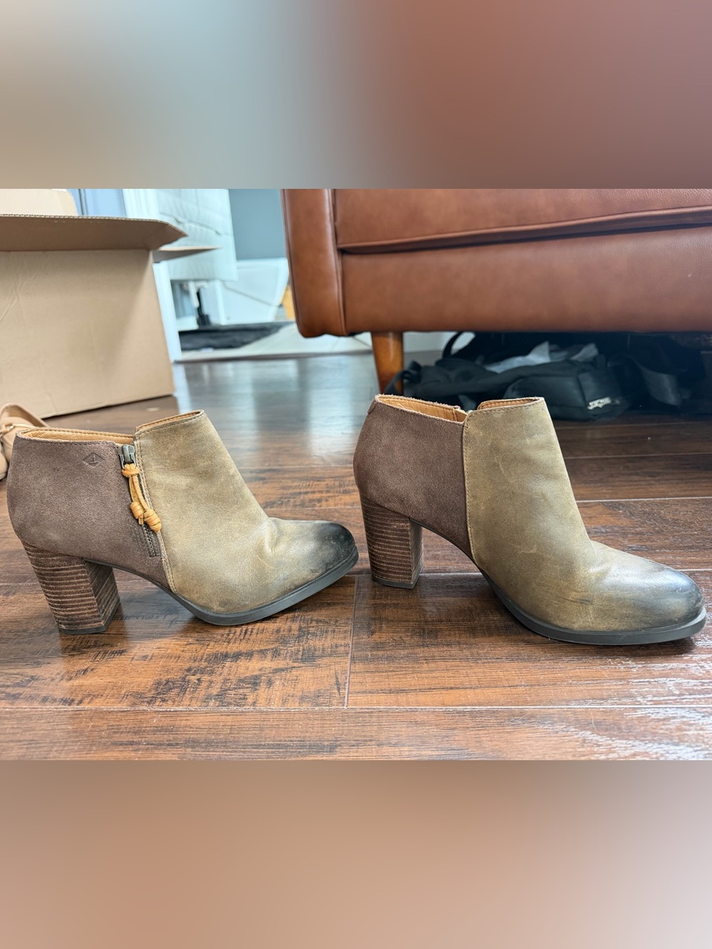 Brown Leather Ankle Booties